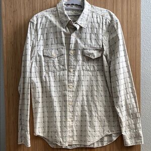 Lucky Brand Beige Plaid Button-Up Shirt